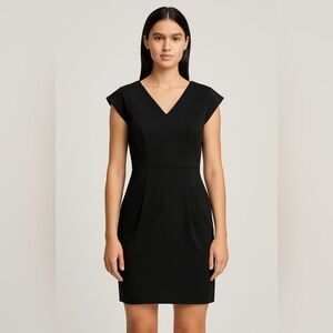 AllSaints Black Cap Sleeve V-Neck Dress Size Small